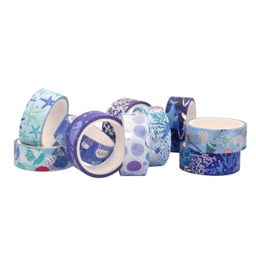 KOCKSHION 10 Rollen Stil Washi Tape Dekoratives Klebeband für Scrapbooking DIY Projekte und Urlaubsdekoration Frische Designs mit Goldfolie von KOCKSHION
