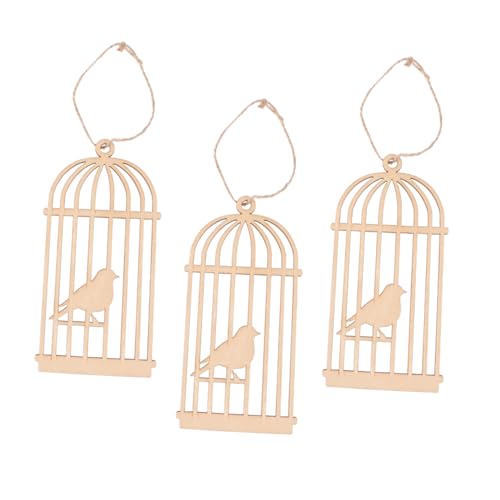 KOCKSHION 10 Stück Anhänger Frühlingsdekor Khaki Holz von KOCKSHION