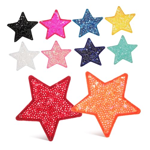 KOCKSHION 10 Stück Fünfzackige Sterne Stoffaufnäher Sterne Taschen Applikationen Für Kleidung Glitzernder Stoff Süße Aufnäher Hüte Paillettenaufnäher Kindernamen Sternaufnäher KOCKSHION 10 Stück Fünfzackige Sterne Stoffaufnäher Sterne Taschen Applikationen Für Kleidung Glitzernder Stoff Süße Aufnäher Hüte Paillettenaufnäher Kindernamen Sternaufnäher von KOCKSHION