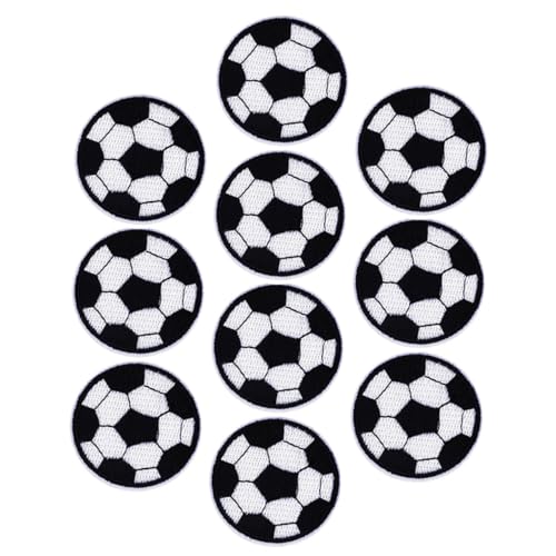 KOCKSHION 10 Stück Fußball Flicken Wiederverwendbare Patches für Kleidung Dekorative Aufnäher Langlebig und Hautfreundlich für Jeans Jacken und DIY Projekte von KOCKSHION