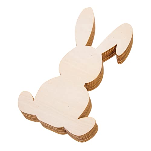 KOCKSHION 10 Stück Holzspäne in Hasenform Ausschnitt groß Hasenverzierungen Dekorationen Kaninchenhandwerk Hasendekor für easter decoration Osterdeko basteln Holzbretter Holzhase zum Basteln von KOCKSHION