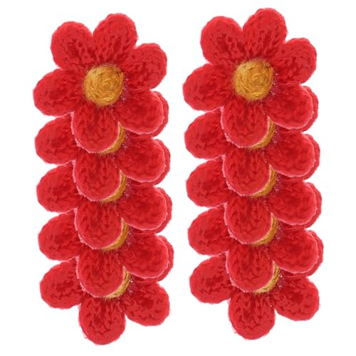 KOCKSHION 10 Stück Kleiner Blumenbeet Künstliche Pflanzen Bausatz Anlage Dekoration Spitze Nähen Farn Strasskette Zum Basteln Gelbe Blumen Künstlich Patch Gefälschte Pflanze Korb Rot Garn von KOCKSHION