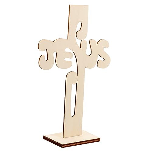 KOCKSHION 10 Stück Kreuzornamente aus Holz Wandkreuze Hüttendekor Kreuz für Grab Kreuz Wanddekoration genschenkideen verkleidung decor Kreuzform schmücken Kreuzhandwerk selber machen hölzern von KOCKSHION