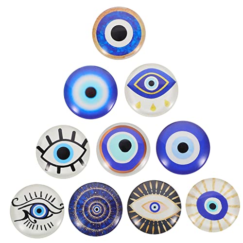 KOCKSHION 10 Stück Nachtleuchtende Cabochons Gemischte Stile Flache Rückseite für DIY Schmuckherstellung Mosaiksteine für Bastelprojekte und Dekoration von KOCKSHION