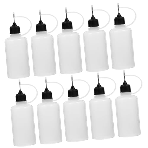 KOCKSHION 10 Stück Präzisions Nadelflaschen Quetschflaschen für Exakte Klebeanwendungen für Bastelarbeiten und Industrielle Montage mit Feiner Spitze von KOCKSHION