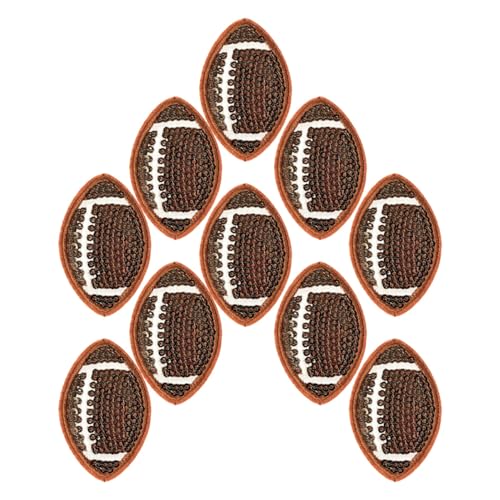 KOCKSHION 10 Stück Rugby Sequin Patches zum Aufbügeln Embroidered Aufnäher für Jacken Jeans und Kleidung Stilvolle Sport Dekoration für Diy Projekte und Partys von KOCKSHION