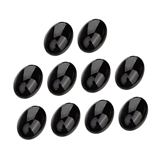 KOCKSHION 10 Stück Schwarze Schmucksteine Oval DIY Patch für Schmuckherstellung Vielseitige Bastelzubehör für Kreative Projekte von KOCKSHION