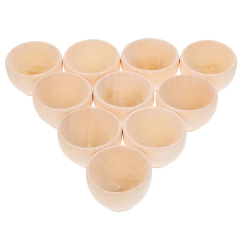 KOCKSHION 10 Stück Teiliges DIY Holzkugeln Unbehandelte Holzschalen für Kreative Bastelprojekte und Dekoration für Hochzeiten Partys und Feiertage von KOCKSHION