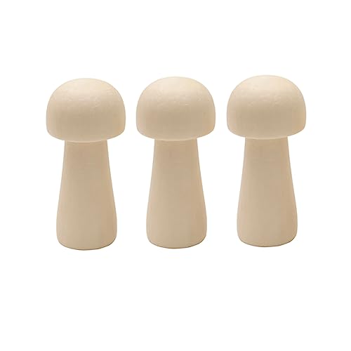 KOCKSHION 10 Stück Teiliges DIY Holzpilz Malset Unlackierte Holzmushroom Figuren für Kreative Bastelprojekte Malspielzeug Fantasie und Motorischen Fähigkeiten von Kindern von KOCKSHION