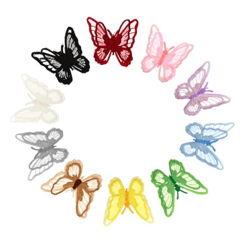 KOCKSHION 10 Stück Teiliges Gestickte Schmetterling Aufnäher zum Aufbügeln und Nähen Bügelflicken für Kleidung Jeans DIY Applikationen Kreative Dekorative Patches für Textilien und KOCKSHION 10 Stück Teiliges Gestickte Schmetterling Aufnäher zum Aufbügeln und Nähen Bügelflicken für Kleidung Jeans DIY Applikationen Kreative Dekorative Patches für Textilien und von KOCKSHION
