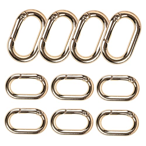 KOCKSHION 10 Stück Teiliges Ovaler Metall Karabiner mit Federmechanismus für DIY Bastelprojekte Geeignet für Taschen Schlüsselanhänger und Gürtelanwendungen Leicht und Vielseitig von KOCKSHION
