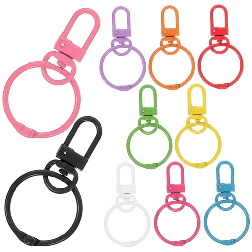 KOCKSHION 10 Stück Teiliges Rotierbare Schlüsselringe Multifunktionale Karabinerhaken für DIY Taschen und Schlüsselanhänger Zubehör für Schlüssel und Dekorationen von KOCKSHION