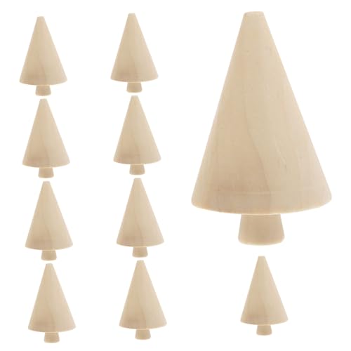 KOCKSHION 10 Stück Teiliges Unlackierte Mini Holz Bäume für DIY Bastelprojekte Holzdeko für Kreative Wohnraumgestaltung und Festliche Anlässe Leicht und von KOCKSHION