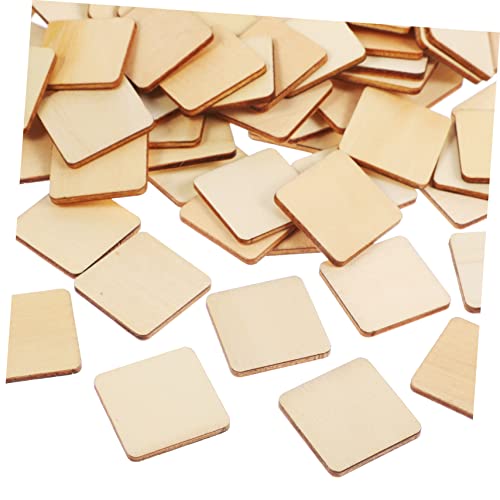 KOCKSHION 100 Stück DIY Holzstücke Unvollendete Quadratische Holzplatten für Bastelarbeiten für Kreative Projekte zum Malen und Dekorieren Zuhause von KOCKSHION