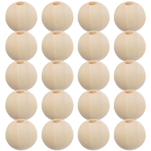 KOCKSHION 100 Stück Naturholzperlen Runde DIY Holzperlen für Schmuckherstellung und Dekoration für Armbänder und Kreative Projekte mit Löchern für Einfaches Auffädeln von KOCKSHION