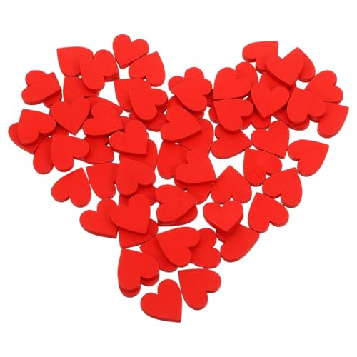 KOCKSHION 100 Stück Rote Herz Holzschilder Diy Valentinstag Tischdekorationen Romantische Hochzeitsdeko Kreative Holzherzen für Brautpartys und Feste von KOCKSHION