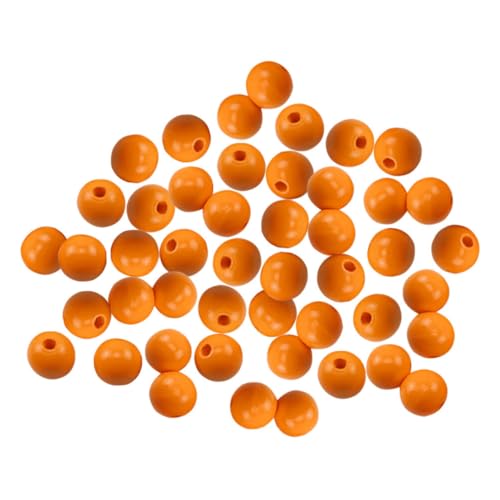 KOCKSHION 100 Stück Runde Holzperlen Orange Natürliche Holzperlen Auffädeln für DIY Schmuck Armbänder Halsketten und Bastelprojekte für Gestalten von KOCKSHION