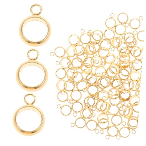 KOCKSHION 100 Stück Schweißringarmbandzubehör mit Herstellung Bügelperlen selber machen Bügelperlen-Anhänger abstandshalter aus edelstahl Armband Bügelperlen Rostfreier Stahl Golden von KOCKSHION