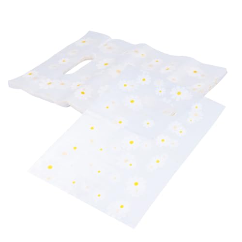 KOCKSHION 100 Stück Transparente Einweg tragetaschen mit Blumenmuster Kleine Geschenkverpackung für Schmuck Lebensmittel und Modische Sichere Kunststoffbeutel für Alltag von KOCKSHION