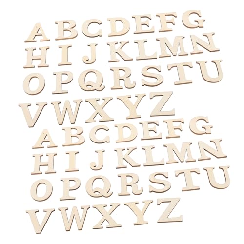 KOCKSHION 100Stücke DIY Holz Buchstabenausschnitte Unvollendete für Malprojekte Bastelarbeiten und Dekorationen Robustes Holzmaterial für Individuelles von KOCKSHION