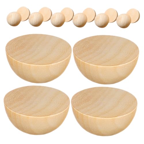 KOCKSHION 100pcs Kleine Unvollendete Hölzerne Halbe Bälle Handwerk Holzformen Für DIY -projekte Hausdekoration Partyzubehör Crafting Accessoires von KOCKSHION