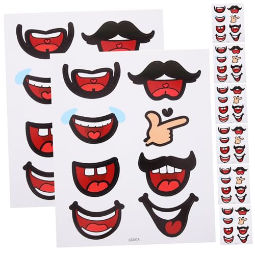 KOCKSHION 10Blätter Cartoon Mundaufkleber Selbstklebende Animations Mundaufkleber für DIY Bastelprojekte Langlebig und Vielseitig Einsetzbar für Karten und Dekorationen KOCKSHION 10Blätter Cartoon Mundaufkleber Selbstklebende Animations Mundaufkleber für DIY Bastelprojekte Langlebig und Vielseitig Einsetzbar für Karten und Dekorationen von KOCKSHION