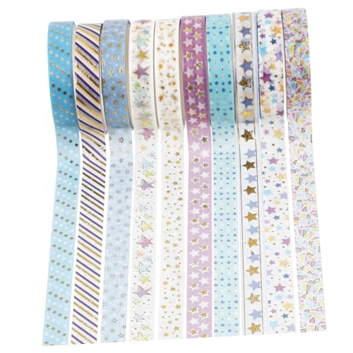 KOCKSHION 10Rollen Washi Tape Set mit Dekoratives Klebeband für DIY Handwerk Umweltfreundliches Leicht Abreißbar und Beschreibbar für Scrapbooking und Geschenkverpackungen von KOCKSHION