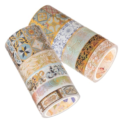 KOCKSHION 10Rollen Washi Tape für Scrapbooking und DIY Kunsthandwerk Dekoratives Klebeband mit Klaren Mustern für Notizbücher Geschenkverpackungen und Projekte von KOCKSHION