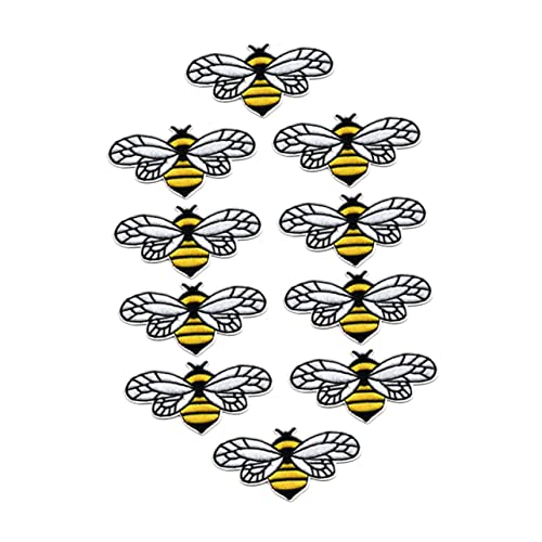 KOCKSHION 10Stücke Bienen Applikation Patches DIY Kleidung Aufbügelbare Flicken für Taschen Shirts und Jeans von KOCKSHION