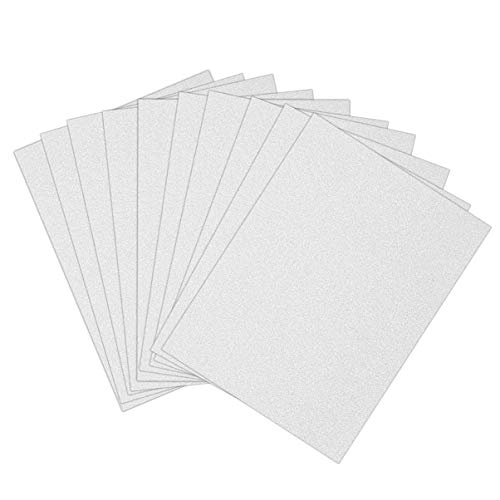 KOCKSHION 10Stücke Glitzerpapier Silber Funkenreiches Bastelmaterial für DIY Scrapbooking und Karten Hochwertiges Leicht zu Schneidendes Glitzerpapier für Kreative Projekte von KOCKSHION