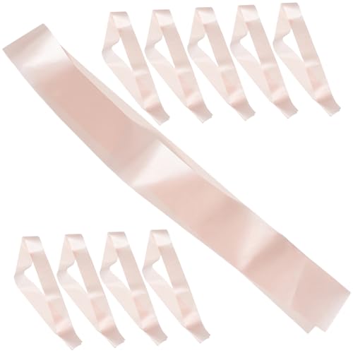 KOCKSHION 10Stücke Teiliges Leere Satin Schärpen für Brautduschen und Junggesellenabschiede DIY Partydekoration Champagnerfarbe Langlebig und Gestaltung von KOCKSHION