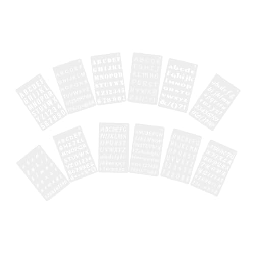 KOCKSHION 12 Blatt Teiliges Pet Schablonen mit Buchstaben Wiederverwendbar und Robust für Präzises Malen Wänden Möbeln Stoffen für DIY Bastelprojekte und Schuldekorationen von KOCKSHION
