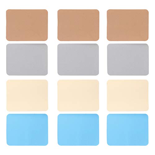 KOCKSHION 12 Stück DIY Bügel Patches Baumwolle Bunt Rechteckig Imitation Denim für Reparaturen von Jeans Taschen und Mehr Gelb Himmelblau Camel von KOCKSHION