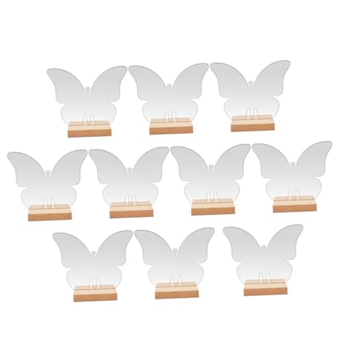 KOCKSHION 12 Stück Transparente Schmetterlings Tischkarten mit Stand für Hochzeitsfeiern Blanko Namensschilder für Bankett Restaurant und Partydekoration von KOCKSHION