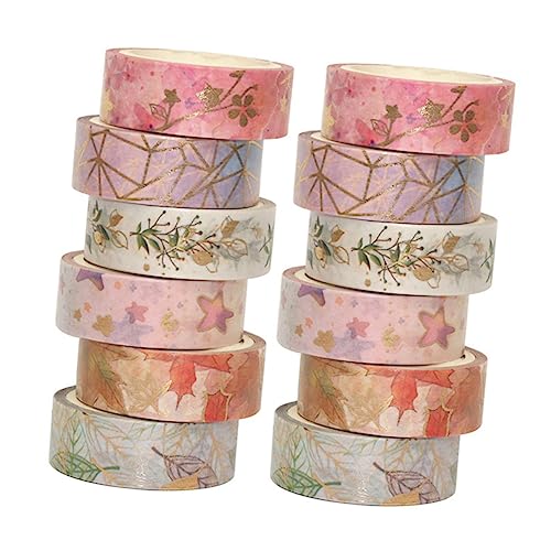 KOCKSHION 12Stücke Teiliges Washi Tape Japanisches Dekoratives Klebeband Mischfarben für DIY Scrapbooking Journale Planer und Bastelprojekte KOCKSHION 12Stücke Teiliges Washi Tape Japanisches Dekoratives Klebeband Mischfarben für DIY Scrapbooking Journale Planer und Bastelprojekte von KOCKSHION