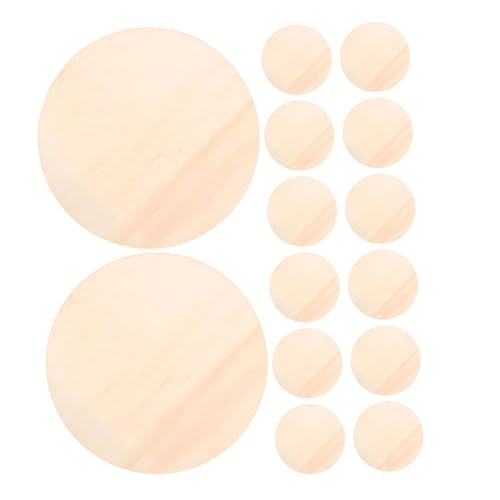 KOCKSHION 15 Stück Türliste Holzkreise basteln Plaques kleine Holzkreise zum Basteln hängende Holzplatte Holzverzierungsrohlinge leere runde Holzkreise Holzringe hölzern Beige von KOCKSHION