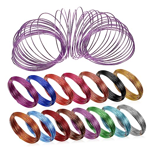 KOCKSHION 15Rollen Flexibler Aluminiumdraht Farben für DIY Schmuck und Kunsthandwerk Biegsamer Metalldraht für Kreative Projekte von KOCKSHION
