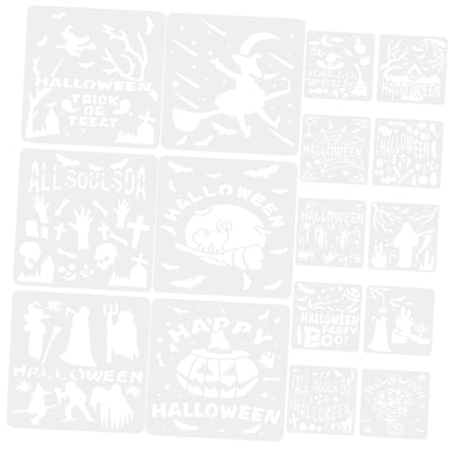 KOCKSHION 16 Stück Halloween Malschablonen Kreative Zeichenschablonen für DIY Malerei und Dekoration Langlebig und Wiederverwendbar für Halloween Projekte und Kreative Ideen von KOCKSHION