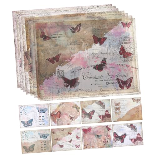 KOCKSHION 16 Stück Vintage Scrapbooking Papier Teiliges Hand Account Papier für DIY Bastelprojekte für Tagebuch Postkarten und Kreative Dekorationen von KOCKSHION