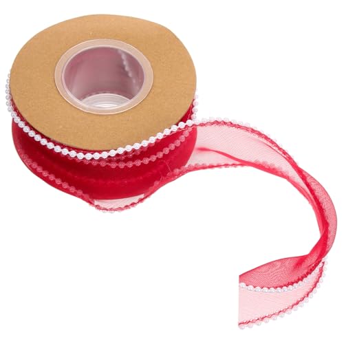 KOCKSHION 1Rolle Breites Geschenkverpackungsband mit Perlen für Blumensträuße DIY Dekoband für Hochzeiten Basteln und Robustes Ausfransfreies Material von KOCKSHION