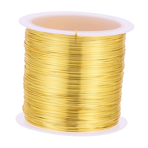 KOCKSHION 1Rolle Handgefertigter Kupferdraht für Schmuck Goldfarben Gauge Basteldraht für DIY Armbänder Perlenprojekte und Handwerksideen zum Verschenken von KOCKSHION
