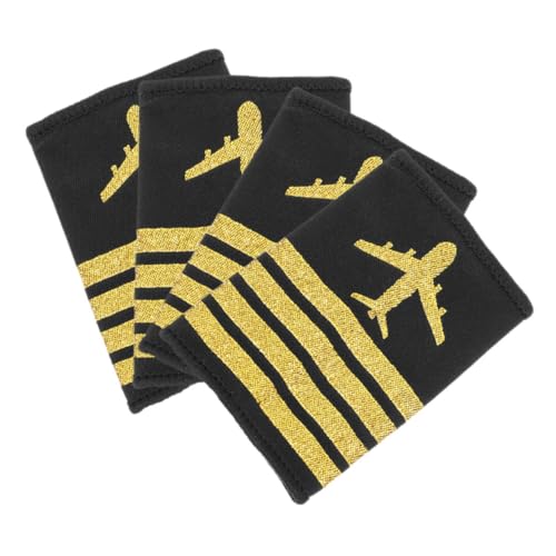 KOCKSHION 2 Paare Flugzeug Schulterklappen mit Streifen für Cosplay und Bühnenaufführungen Pilotenuniform Abzeichen für Kapitäne und Strapazierfähig und Bequem von KOCKSHION