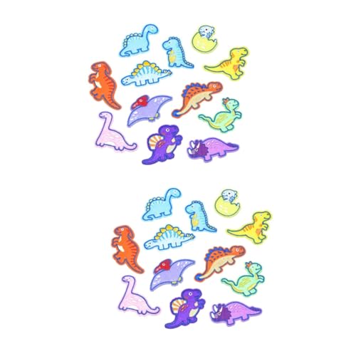 KOCKSHION 2 Sätze Dinosaurier Stickpatches Für Diy Kleidung Applikationen Für Bekleidung Flicken Zum Aufbügeln Und Aufnähen Für Kinderbekleidung Und Kreative Projekte 12 Stück * 2 von KOCKSHION