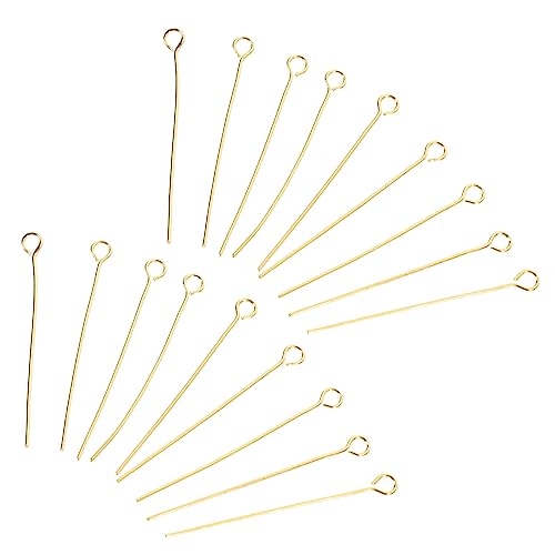 KOCKSHION 2 Sätze T-needle-ohrringzubehör Schmuck Stifte Herstellung Ohrringe Pin Stift Für Ohrring Augennadel Ohrstecker Selber Machen Ohrringe-zubehör Rostfreier Stahl Golden 100 Stück * 2 von KOCKSHION