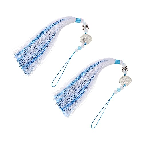KOCKSHION 2 Stück Antike Quasten Anhänger mit Glocken Handgefertigtes Kostüm für Cosplay Kleidung Taschen und Mehr für Chinesischen Stils von KOCKSHION