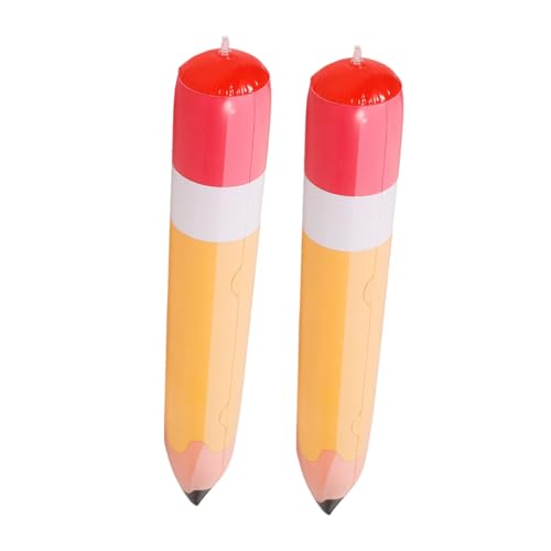 KOCKSHION 2 Stück Aufblasbare Bleistift Dekoration PVC Bleistiftballons für Schulanfang Kreative Classroom Dekoration Orange Einfach Aufzuhängen Langlebig und Farbenfroh von KOCKSHION