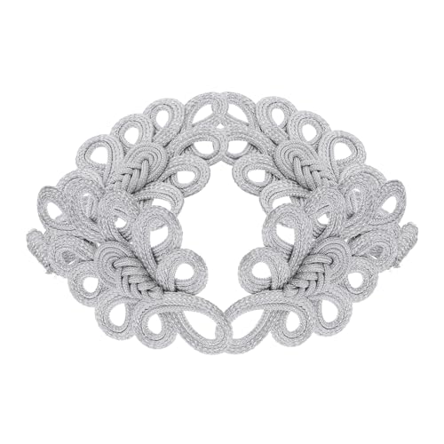 KOCKSHION 2 Stück Gold- und Silberdrahtknöpfe chinesischer Verschlussknopf Knopfverschlüsse chinesische knoten froschknöpfe Froschverschluss Blumenfroschknöpfe Knopfverschluss Polyester von KOCKSHION