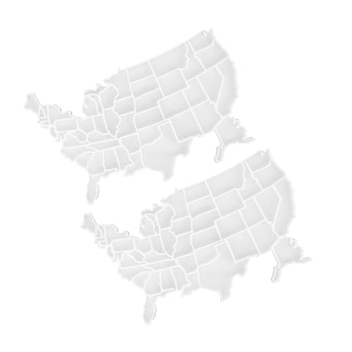 KOCKSHION 2 Stück Silikonform Usa Karte Puzzle für Diy Projekte Gießform für Unabhängigkeitstag Langlebig und Leicht zu Reinigen für Kreative Kunstwerke und Desserts von KOCKSHION