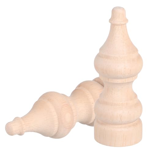 KOCKSHION 2 Stück Unbehandelte Holzspindeln für Dekoration Unbemalte Holzsäulen für Diy Projekte Vielseitige Anwendung Möbel und Raumdeko von KOCKSHION