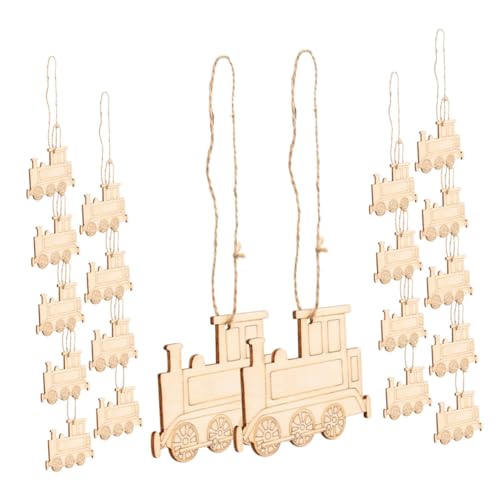 KOCKSHION 20 Stück Holz Zugform Ausschnitte Unfertige Holzscheiben für Diy Bastelarbeiten für Partys und Dekoration Hochwertigem Holz Gefertigt mit Glatter Oberfläche von KOCKSHION
